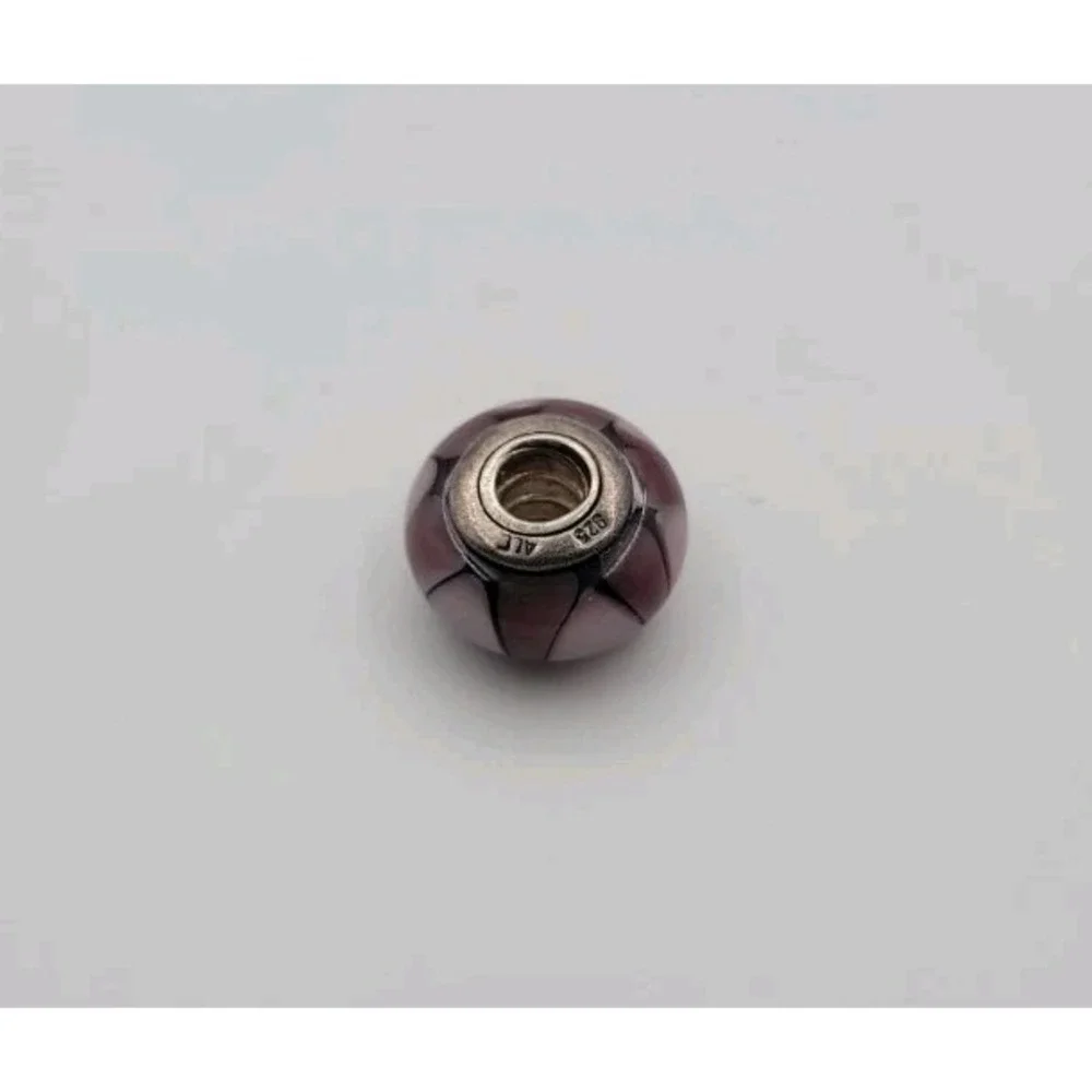 PANDORA Sterling Silver S 925 ALE Purple Murano Glass Charm Bead‎